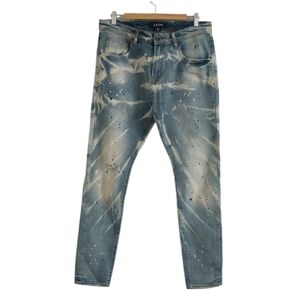 NWOT Akoo Men's Light Blue Splatter Slim Jeans. Size 34